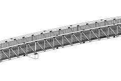 Radwegbrücke aus Aluminium, 28 m lang.